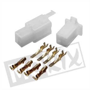 Connector Stekker plug-set / ongeïsoleerde stekkerset 4 pins 10 delig