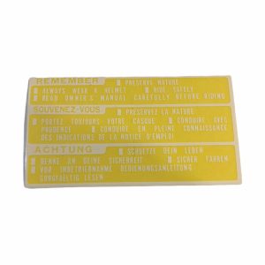 Sticker tank, waarschuwing – ENG/FRA/DEU – Lichtgeel