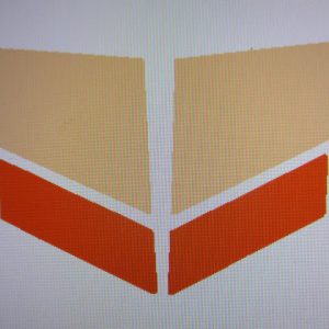 Stickerset zijkap – Geel/rood – model ’82-’86, R110 Monza Red