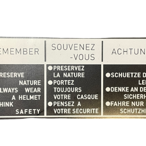 Sticker waarschuwing – ENG/FRA/DEU – Zwart/wit