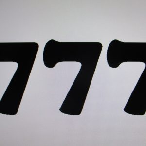 Stickerset koplamp/zijkap – Cijfer “7”